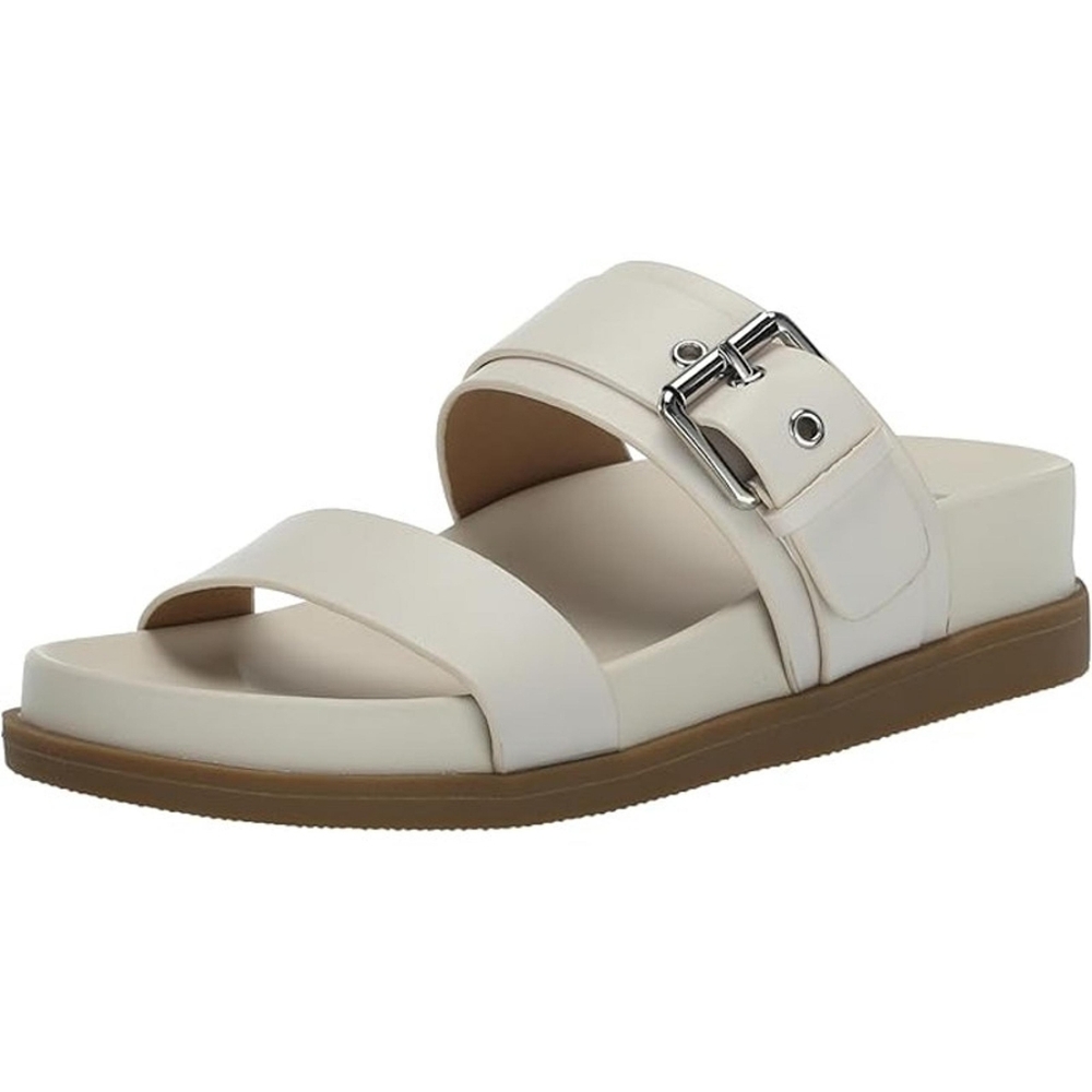 Dolce Vita “Annie” White Slide Sandals Sz-8 Timeless Scrappy Minimalist